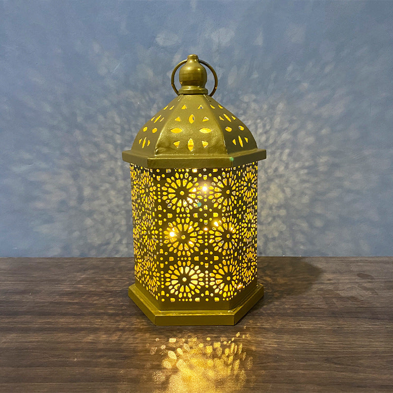 Metal Lantern Eid Mubarak/Ramadan Night Led Decor