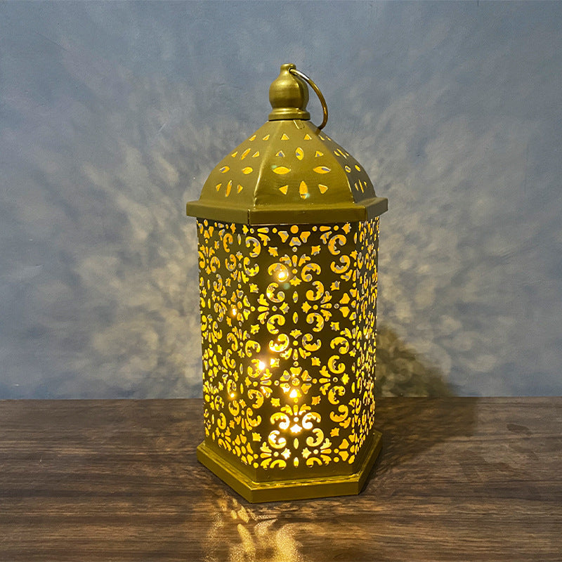 Metal Lantern Eid Mubarak/Ramadan Night Led Decor